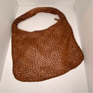 Woven Leather Shoulder Bag